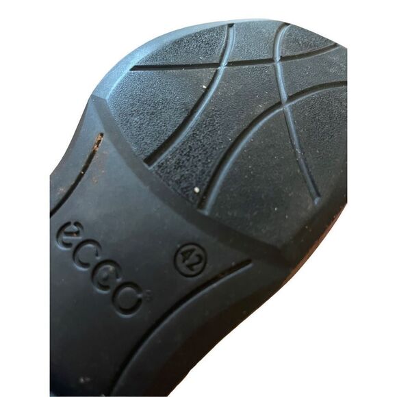 Ecco Mens Black Square Toe Leather Lace Up Oxford Career Dress Shoes Size 42 - Picture 8 of 8